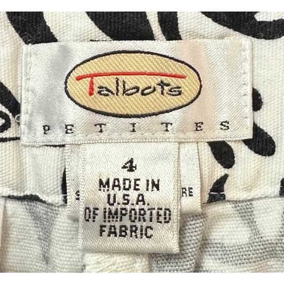 2/$30 Vintage Y2K Talbots Fish Print Capri Pants Black Nautical Petite Size 4P - Picture 7 of 9